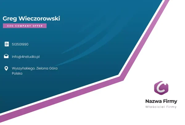 Projekt Graficzny Wizytówki Firmowej |  Wizytówka Biznesowa